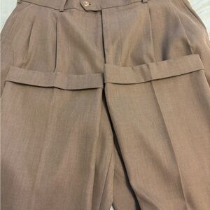 Stafford Men's Tan Pleated Dress Pants 34 x32 classic fit